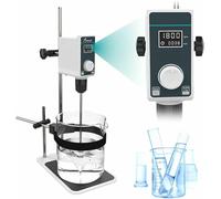 VYUJHNBG Agitador de Laboratorio de Techo, agitador eléctrico de Laboratorio con Pantalla Digital, RPM Ajustables y Temporizador, Capacidad de 10 L/20 L
