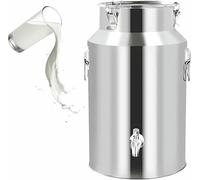VYUJHNBG Cubo para Lata De Leche De Acero Inoxidable 201, Cubo De Transporte De Leche Resistente, Jarra De Leche con Grifo para Almacenamiento De Líquidos, Leche Y Vino