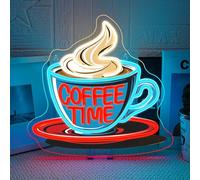VYXIN Cartel de Luz de Neón Coffee Time Luz de Neón de Café Carteles LED de Café Adecuados para Decorar Lugares como Café, Rincón de Cafeína, Barra de Té, Tienda de Bebidas, Cocina