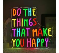 VYXIN Do the Thigs That Make You Happy Neon Sign LED Cartel Pared Letrero de neón Letrero luminoso USB Power para Bedroom Pub Home Bar Room Club Party Luces Ventana Decoración Dormitorio Salón Regalos