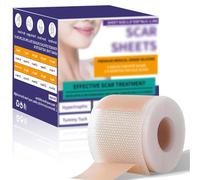 VyxStelyndric Parches Cicatrizantes de Silicona Médicos Reutilizables, 4CM x 1,50M, Para Cesáreas y Queloides, Transpirables e Impermeables, Multicolor, Rectangular, 21 Piezas