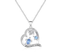 VYYU Regalos de tortuga de la suerte para mujeres, niñas y adolescentes, collar de tortuga marina con colgante de corazón, regalos de buena suerte para mamá, hija, hermana, esposa, playa, cumpleaños