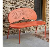 Vzhrvd Bancos De Exterior, Banco Pequeño De Jardín, Banco De Hierro Fundido con Patas Arqueadas para Parques, Porches, Jardines, Balcones, Patios, Etc.(Orange,140 * 60 * 84cm)