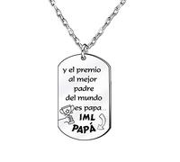 VZIUYTRE Regalo del dia del padre personalizada para papá a mi papá collar con colgante de acero inoxidable con etiqueta de perro para papá de, hijo,