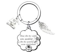 VZIUYTRE Regalos de Graduación Llavero Graduado Mujeres Hombres Colgante Grabado Detrás de Ti, Todos Tus Recuerdos. Delante de Ti, Todos Tus Sueños. A Tu Alrededor (6)
