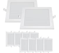 VZLED - Downlight LED 20W empotrar cuadrado, Plafón techo led cuadrado extraplano, Plafón cocina LED, Lámpara techo, Luz blanco frío 6500K (Pack 10)