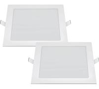 VZLED - Downlight LED 20W empotrar cuadrado, Plafón techo led cuadrado extraplano, Plafón cocina LED, Lámpara techo, Luz blanca 4000K (Pack 2)