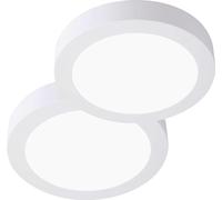 VZLED - Downlight LED 20W superficie redondo, Plafón techo led redondo superficie, Plafón cocina LED, Lámpara techo, Luz blanca 4000K (Pack 2)