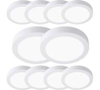 VZLED - Downlight LED 20W superficie redondo, Plafón techo led redondo superficie, Plafón cocina LED, Lámpara techo, Luz blanca 4000K (Pack 10)