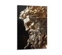 VZRSQZK Golden Zeus - Póster decorativo de Dios griego de Zeus, póster decorativo para pared, póster de pared e imagen artística moderna para decoración de dormitorio familiar, 16 x 24 pulgadas (40 x