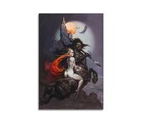 VZRSQZK Póster de Frank Frazetta Maid of The Moon con pintura decorativa, lienzo, pósteres de pared e impresión artística moderna para decoración de dormitorio familiar, 24 x 36 pulgadas (60 x 90 cm)