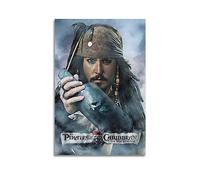 VZRSQZK Póster de Jack Sparrow de Piratas del Caribe, pintura decorativa, póster de pared en lienzo e impresión artística moderna para dormitorio familiar, pósteres de decoración de dormitorio de 12 x