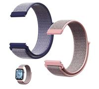 VZU 2 pulseras de nailon de 22 mm compatibles con Samsung Galaxy Watch 6 46 mm/Gear2 R380/Gear 2 Neo R381/Live R382/R800/Gear S3/Amazfit/Huawei Watch GT 42 mm 46 mm/GT2 46 mm/2 Pro para mujer y