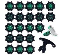 VZU Juego de 20 picos de repuesto para zapatos de golf con llave, puntas suaves negras y verdes compatibles con el sistema FootJoy Fast Twist 3.0, tracción estable y fácil instalación
