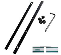 VZU Kit de 2 conectores de riel guía compatible con Makita, accesorios de riel de cortina, conector de riel guía compatible con Festool, Bosch (negro)