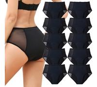 VZXATYOP Bragas antifugas, Soporte for el Suelo pélvico y Ropa Interior antifugas, Calzoncillos antifugas de Cintura Alta(10pcs,Medium)
