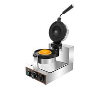 VZXATYOP Máquina Comercial for Hacer Hamburguesas y Helados 2400 W eléctrica de Acero Inoxidable for Hacer wafles con Placas antiadherentes y Control de Tiempo y Temperatura(1200W)