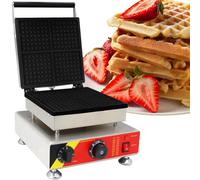 VZXATYOP Máquina eléctrica Comercial for Hacer wafles belgas de 4 Formas cuadradas con Mango frío y Revestimiento Antiadherente for panaderías hogares y restaurantes(110V)