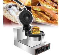 VZXATYOP Máquina for Hacer Hamburguesas UFO con rotación de 360° 1200 W Calentamiento rápido en 5 Minutos for Uso doméstico Comercial Superficie Antiadherente fácil de Limpiar