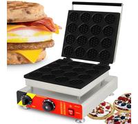 VZXATYOP Minimáquina eléctrica for Hacer Hamburguesas Waffles Comercial de 16 Pulgadas con Mango frío al Tacto Revestimiento Antiadherente for panaderías Bares restaurantes(220V)