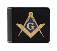 VZXATYOP Monedero Corto Bifold Negro Masónico 3D, Billetero Pequeño Duradero Ligero Vintage, Cartera para Crédito Tarjetas de Crédito Dinero Suelto (Color : A29, Size : 12x10cm)