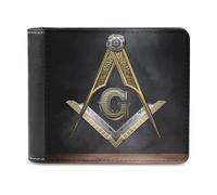 VZXATYOP Monedero Corto Bifold Negro Masónico 3D, Billetero Pequeño Duradero Ligero Vintage, Cartera para Crédito Tarjetas de Crédito Dinero Suelto (Color : A8, Size : 12x10cm)