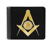 VZXATYOP Monedero Corto Bifold Negro Masónico 3D, Billetero Pequeño Duradero Ligero Vintage, Cartera para Crédito Tarjetas de Crédito Dinero Suelto (Color : A22, Size : 12x10cm)
