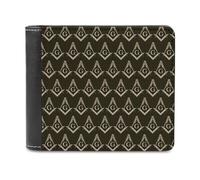 VZXATYOP Monedero Corto Bifold Negro Masónico 3D, Billetero Pequeño Duradero Ligero Vintage, Cartera para Crédito Tarjetas de Crédito Dinero Suelto (Color : A27, Size : 12x10cm)