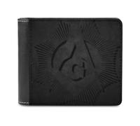 VZXATYOP Monedero Corto Bifold Negro Masónico 3D, Billetero Pequeño Duradero Ligero Vintage, Cartera para Crédito Tarjetas de Crédito Dinero Suelto (Color : A17, Size : 12x10cm)