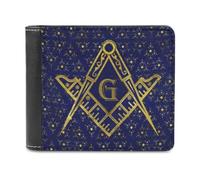 VZXATYOP Monedero PU Corto Bifold Minimalista Masonería, Billetera Viaje Francmasonería Slim Casual Gran Capacidad, Cartera Duradero Portátil para Hombre Mujer (Color : A4, Size : 14.7x9.8 cm)