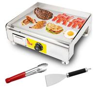 VZXATYOP Plancha eléctrica Comercial de 2300 W 40 cm for Asar Carnes Tocino y Hamburguesas en Interiores for restaurantes cocinas Entre 50 °C y 280 °C.(110V)