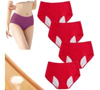 VZXATYOP Ropa Interior Antifugas For Mujer: Bragas Absorbentes De Cintura Alta For Pérdidas Leves De Orina Entrepierna De Algodón Suave Y Transpirables(Red,XX-Large)