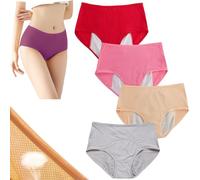 VZXATYOP Ropa Interior Antifugas For Mujer: Bragas Absorbentes De Cintura Alta For Pérdidas Leves De Orina Entrepierna De Algodón Suave Y Transpirables(4 Pcs D,7X-Large)