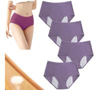 VZXATYOP Ropa Interior Antifugas For Mujer: Bragas Absorbentes De Cintura Alta For Pérdidas Leves De Orina Entrepierna De Algodón Suave Y Transpirables(Purple a,XX-Large)