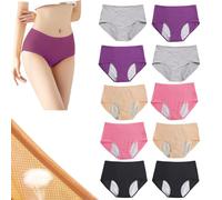 VZXATYOP Ropa Interior Antifugas For Mujer: Bragas Absorbentes De Cintura Alta For Pérdidas Leves De Orina Entrepierna De Algodón Suave Y Transpirables(10 Pcs-a,Large)