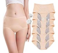 VZXATYOP Ropa Interior de Soporte for Suelo pélvico Mujer Bragas de Cintura Alta de algodón antifugas, con protección Ligera contra incontinencia Reutilizables y Transpirables(Khaki-5pcs,Large)