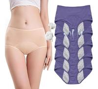 VZXATYOP Ropa Interior de Soporte for Suelo pélvico Mujer Bragas de Cintura Alta de algodón antifugas, con protección Ligera contra incontinencia Reutilizables y Transpirables(Dark Purple-5pcs,Large)