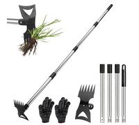 VZXZXE Desbrozadora Manual de 148 cm, rastrillo para desbrozar, azada de jardín con Mango Largo, azada para jardín, césped, Patio y Caminos; Herramienta de jardinería para Adultos