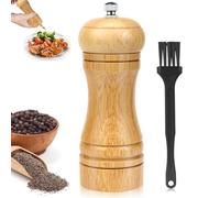 VZXZXE Molinillo de pimienta de madera, pequeño con ajustable, pequeño molinillo de madera manual para moler sal marina, pimienta y granos de pimienta