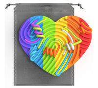 VZZCGJVT Tablero de Actividades sensoriales Montessori, Entrenador de integración sensorial para niños, calmante para la ansiedad, el TDAH y el Autismo,Rainbow Colors,Heart Shaped