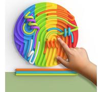 VZZCGJVT Tablero de Actividades sensoriales Montessori, Entrenador de integración sensorial para niños, calmante para la ansiedad, el TDAH y el Autismo,Rainbow Colors,Round