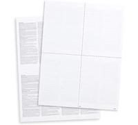 W-2 tóner láser de impuestos en blanco con espalda instrucciones ~ Set para 100 empleados ~ 2017