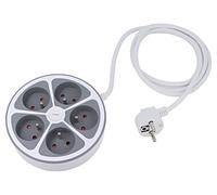 W-30012 Cable de extensión 3x1,5mm2 Schuko Hembras: 5 PVC blanco 2m 16A PLASTROL