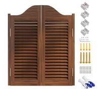 W 36/39/40" Swinging Doors Louvered Design,Wood Saloon Swing Doors,Retro Barn Door,2-Half Waist Cafe Doors,Entrance Partition,for Home/Kitchen/Bar/Shop/Porch(Marrón,W120xH90cm)