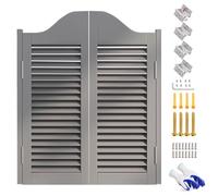 W 36/39/40" Swinging Doors Louvered Design,Wood Saloon Swing Doors,Retro Barn Door,2-Half Waist Cafe Doors,Entrance Partition,for Home/Kitchen/Bar/Shop/Porch(Gris,W155xH90cm)