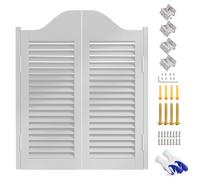 W 36/39/40" Swinging Doors Louvered Design,Wood Saloon Swing Doors,Retro Barn Door,2-Half Waist Cafe Doors,Entrance Partition,for Home/Kitchen/Bar/Shop/Porch(Blanco,W90xH100cm)