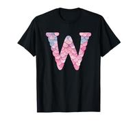 W Escamas Sirena Rosa Azul Pastel Camiseta