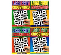 W.F. Graham Juego de 4 libros de crucigramas con impresión grande, 75 rompecabezas cada bloc de rompecabezas de viaje