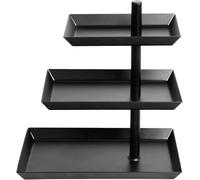 W&H Expositor de 3 niveles, ángulo ajustable, negro, giratorio, para frutas, entretenimiento y fiestas, de acero inoxidable para postres, pasteles, galletas, frutas, reutilizable