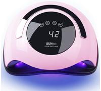 W&H Lámpara de uñas LED UV, 120 W más rápido, lámpara de secado profesional para uñas de manos y pies con pantalla táctil de 4 ajustes de temporizador (Sun BQ5T) (rosa)